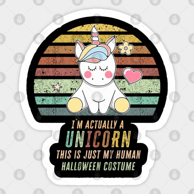 Amazing Funny Unicorn Halloween Costume for and parties and events Sticker by Naumovski